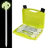 Via Mondo Leucht Heringe Lunar 20er Set in Transportbox 20 cm 6,5 mm Fluoreszierend