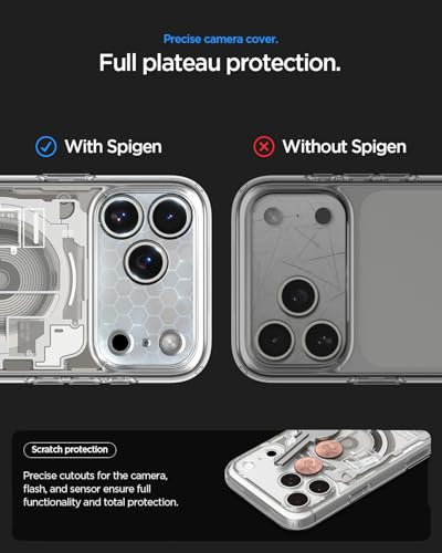 Image of Spigen Ultra Hybrid MagFit Back Cover Case for iPhone 17 Pro Max, MagSafe Compatible, Air Cushion Technology - PC+TPU | Zero One Natural Titanium
