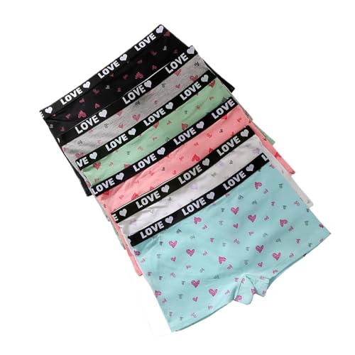 4/6 Pack Girls Cotton Underwear Soft Hipster, Breathable No Ride Up Elastic Waist for Tweens 8-12, Everyday Wear