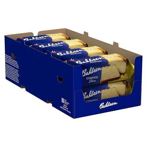 Bahlsen Comtess Zitrone - 8er Pack - saftiger Zitronenkuchen mit heller Glasur, einzeln verpackt (8 x 350 g)