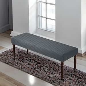   Bench-Cover-Stretch-Jacquard-Bench-Covers-for-Dining-Room-Anti-Dust-Removable-Bench-Slipcover-Washable-Bench-Seat-Protector-Cover-for-Living-Room-Bedroom-Bench-Cover-Jacquard-1-Dark-Grey