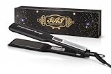 SAS Professional Hair Straightener Wide Plate Flat Iron – Award Winning, Titanium Plates, Fast Heat, LCD Display, Adjustable Temperature, Dual Voltage – For Thick, Curly & Long Hair