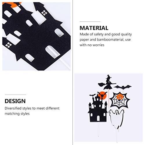 VILLCASE 36 Unidades Decoração de Bolos de Halloween topo de bolo dia das bruxas escolha de coquetel