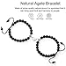 Magnetic Couples Chakra Bracelets, Long Distance Touch Love Bracelets & Necklace, Matching Bracelets for BFand GF, Friends (black&black)