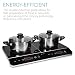 Navaris Placa de inducción portátil - Vitrocerámica 2 Fuegos eléctrica 3500W -...