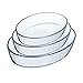 naczynie do zapiekania Zestaw do naczynia do pieczenia szklanego, 3 szt. - Naczynia zapiekanek, owalne PAN PAN Clear Bakeware Set, Patelnie Brownie na kolację Ciasto, Kuchnia Pieczenie Ciasta Pan
