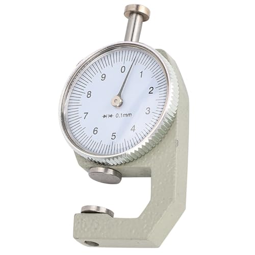 Calibrador de espesor 0-10mm | Herramienta de medición de cabeza plana de dial redondo para joyería/cuero/hoja metálica | Construcción de plástico y acero, diseño portátil miniatura 3