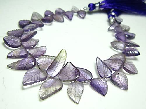 Améthyste taillée en feuilles pour création de bijoux de luxe en pierres naturelles