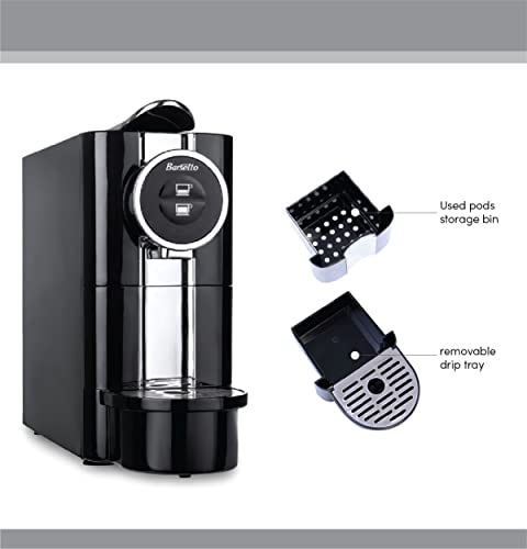 Barsetto One-Touch Stainless Steel Automatic Espresso Coffee Machine, Removable Drip Tray, 1050 High Performance, Dishwasher Safe Coffee Maker For Espresso, Cappuccino, Kitchen Counter, Breakfast Bar #TOP3
