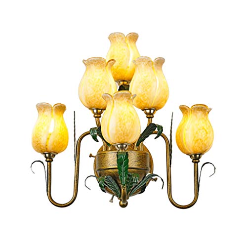 Apliques de pared para sala modernos y lámpara decorativa de dormitorio E14 color amarillo