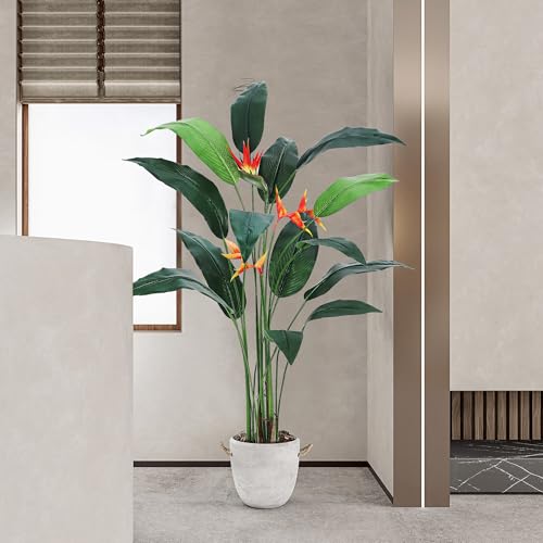 Artificial Bird of Paradise Tree Faux Plant for Home Office Living Room Modern Decorative Floor Tree