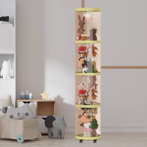 Organizador de peluches cilíndrico para solucionar el desorden de juguetes en el dormitorio 4