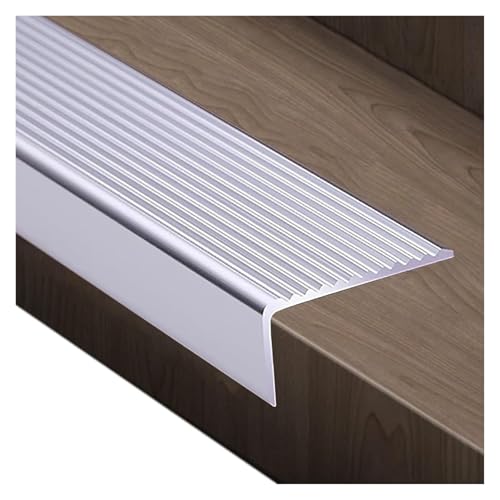 Protector de borde de escalera de aluminio plateado de 90 cm de longitud 2