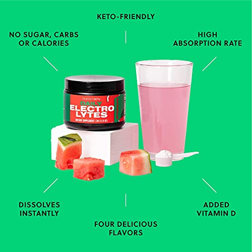 Perfect Keto Electrolytes Hydration Powder | Supports Hydration, Recovery & Healthy Immune System | Sugar Free, Low Carbs, Calories Or Fillers | Keto-Friendly & Non-Gmo (Watermelon) #TOP3