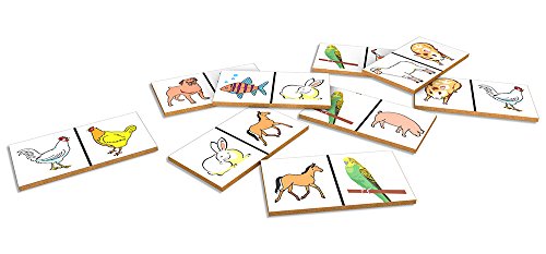 Carlu Brinquedos - Animais Domésticos Jogo Dominó, 3+ Anos, 28 Peças, Multicolorido, 1491