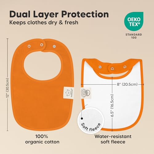 Image of 8-Pack Organic Baby Bibs for Boys, Girls - Soft Cotton Drooling and Teething Bibs for Baby Girl & Boy, Extra Absorbent, Easy to Clean & Put On for Toddler, Newborn, Infant 0-24 Months (Sahara)