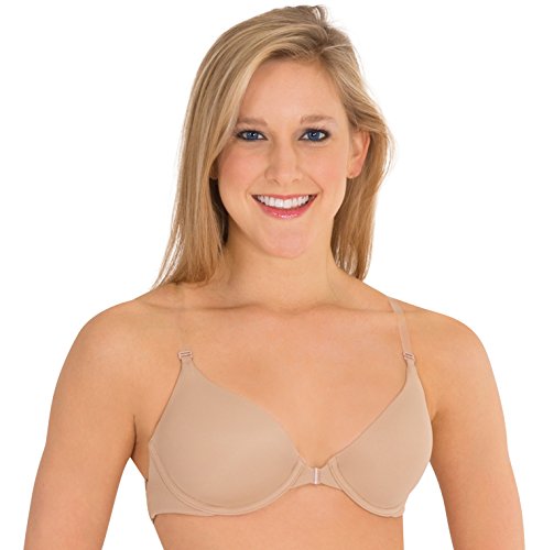 Body Wrappers Womens Underwraps Padded Underwire Bra with Clear Straps - Style 297 (NUD-32C)