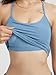 ODODOS Women's Slim Racerback Cropped Tank - odSTRATUM Tech Sports Bra, Ultra Soft UPF 50+ Cami Top with Built-in Bra, Washed Denim Heather, Small