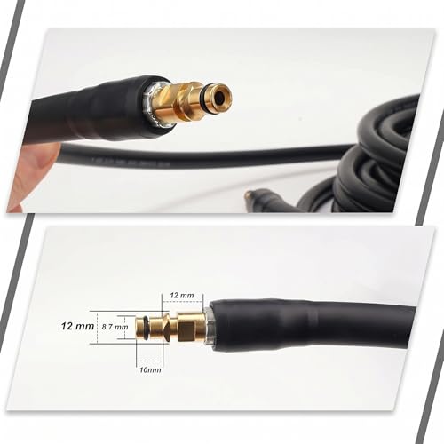 Tuyau de Nettoyeur Haute Pression, Tuyau de Nettoyeur Automatique 40MPa/5800PSI Remplacement de Tuyau en Caoutchouc de Nettoyage à Haute Pression pour K2(8 meters)