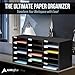 AdirOffice Cardboard Classroom Mailbox, and Office Mail Organizer with Name Slots, (15 Slot, Black)