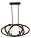 Maxim 20915APAR Bodega Bay Rustic Oval Ring of Ash Wood Pendant Ceiling Light, 6-Light 360 Total Watts, 17"H x 22"W x 37"L, Anthracite