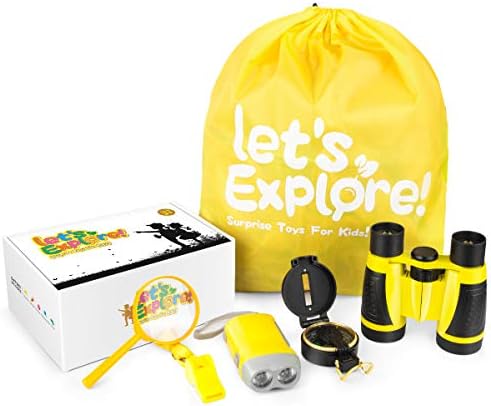 Home 101 Outdoor Exploration Kit – Gifts Toys for 4 -12 Years Old Boys Girls ,Adventure Explorer Toys Set-Binoculars,Compass,Magnifying Glass ,Outdoor Toys Educational Pretend Play for Kids Birthday Present