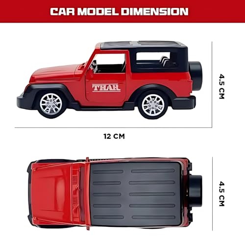 Image of Thar 1:36 Diecast Model Car | Pull Back Action Car | Openable Doors, Light & Sound Toy for Kids and Collectors | Perfect for Play & Display | Gift for 3+ Year Boys