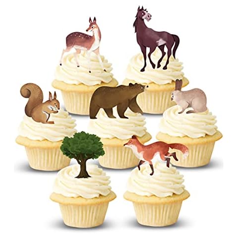 Edible Woodland Animals Cupcake Toppers Cover