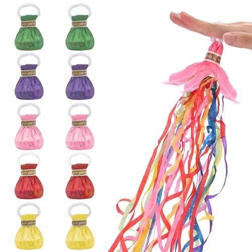 APOMOONS Lot de 10 serpentins de fête à lancer, serpentins à lancer, serpentins à la main, rubans à confettis pour fête, mariage, remise de diplôme