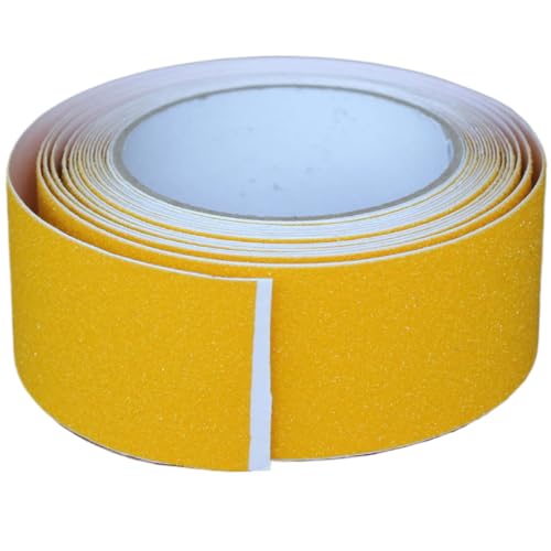 Anti Slip Tape 2 Inch Wide, Waterproof Grip Adhesive Heavy Duty High Traction Friction for Indoor/Outdoor Steps (17 Ft/Yellow).