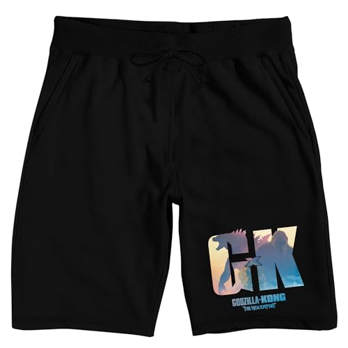 Godzilla Vs Kong Title Art Men's Black Sleep Pajama Shorts