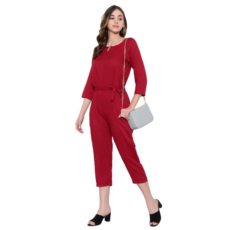 Image of Women's Knee Length Full sleeves jumpsuit (multicolor)