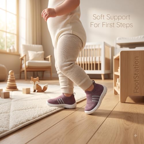 Image of Infant Shoes for Baby Boys & Girls | Musical Sound Walking Shoes | First Walker Shoes for Toddlers | Lightweight Breathable Knit Sneakers | Soft Sole Comfortable Slip On Shoes for Newborns, Babies & Kids