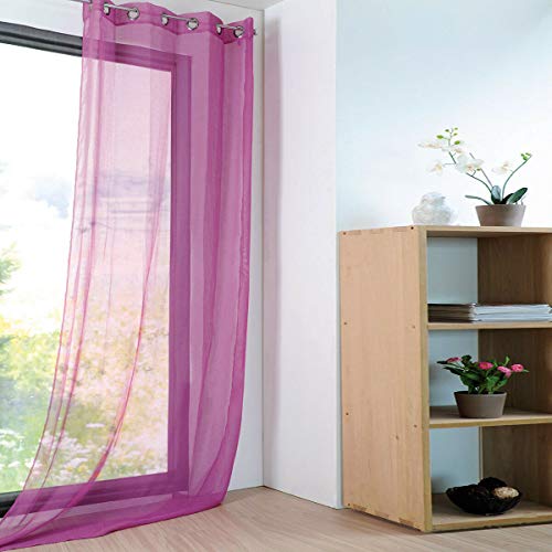 Caritex Tenda arredo Velata Monna 140x280 cm con Borchie R710 Fucsia