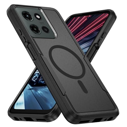 Teayoha for Moto G 2025 Case,[Compatible with Magsafe][Military Grade Drop Tested] Heavy Duty Dual Layer Shockproof Magnetic Tough Rugged Protective Phone Case -6.7 inch (Black)