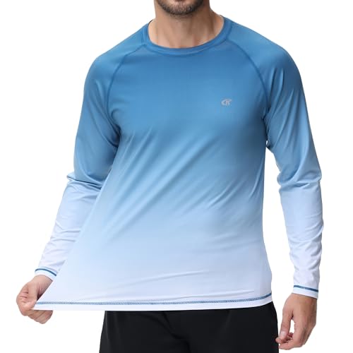 Satankud Men's UPF 50+ Rash Guard Swim Shirts Short/Long Sleeve Sun Protection Summer Beach Hawaiian T-Shirt4