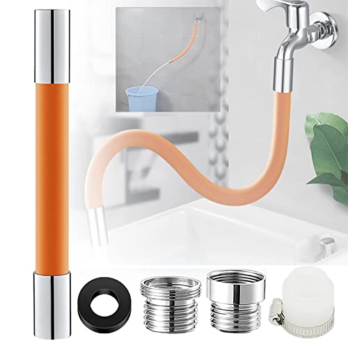 Universelles schäumendes Verlängerungsrohr mit Mehrzweckanschluss, Wasserhahnverlängerung für Badezimmer, Waschbecken, 360° frei biegbarer Wasserhahn, geeignet für Küche und Badezimmer (19,7) Cover