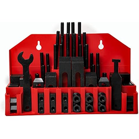 58Pc T-Slot Clamping Kit Mill Machinist Set (1/2 Table Slot 3/8-16 Stud Size) Cover