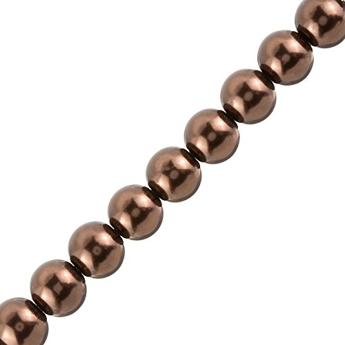Beads Jar Perle di vetro rotondo 12 mm marrone scuro – su 40,6 cm Strand