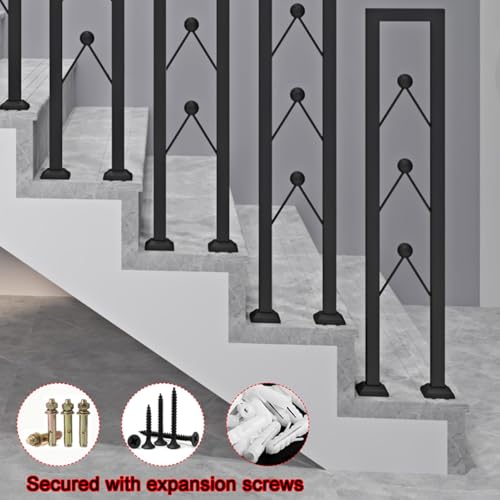 Rambarde d'escalier en fer forgé blanc pour escalier sûr en U