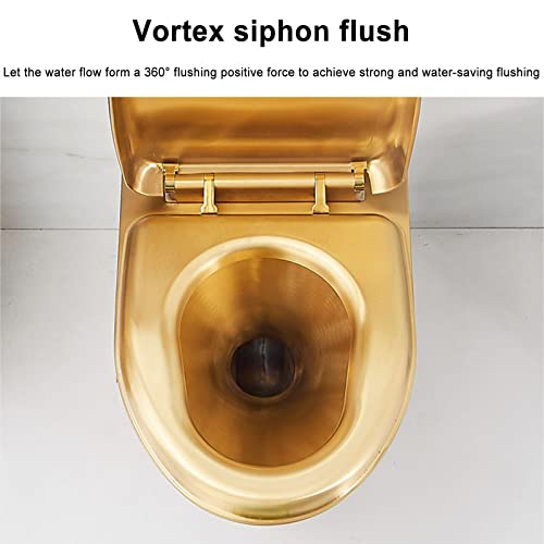 Sifone per WC commerciale, doppio scarico, ad alta efficienza, a risparmio idrico, facile da pulire, per bagno (drenaggio a parete dorata)