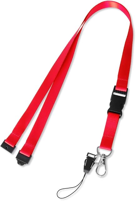 Lanyard X 1 Neck Lanyard Strap Office Lanyard for Holding a ID Card Holder, Pass Card Badge , Keys or Cell Mobile Phone (Red)