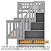 Harper & Bright Designs Twin Over Full Bunk Bed with Stairs, Wooden Bunk Bed Frame with Safety Guardrails and Wooden Slats Support, No Box Spring Needed, Grey