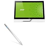 BoxWave Stylus Pen Compatible with Acer T272HL (27 in) - AccuPoint Active Stylus, Electronic Stylus with Ultra Fine Tip - Metallic Silver