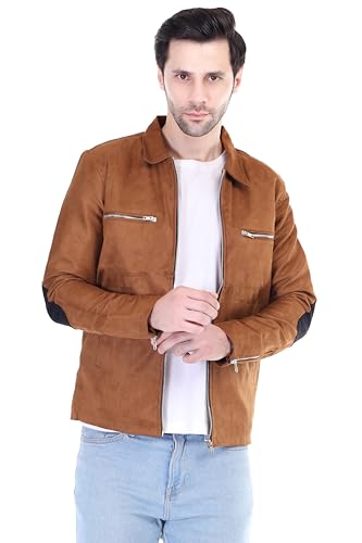 Faux Leather Biker Jacket for Men and Boys | Stylish Biker Jacket | Slim Fit Motorcycle Jacket | Full Sleeve Zipper Jacket | Casual Wear | Riding Jacket | Winter Fashion Jacket for Men Deal