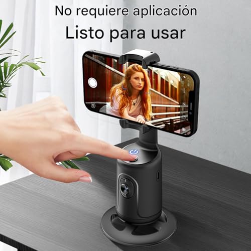 Trípode con seguimiento facial y soporte para teléfono con rotación automática para grabación 3