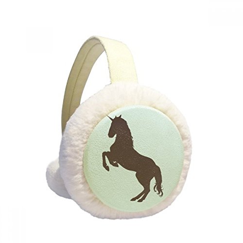 Orejeras de invierno de piel falsa plegables con siluetas de unicornios para exterior