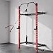 KUNRAM Folding Squat Rack with Pulley System Set, 1000LBS Capacity Wall Mounted Squat Rack, Foldable Squat Rack with LAT Pulldown Set for Home Gym