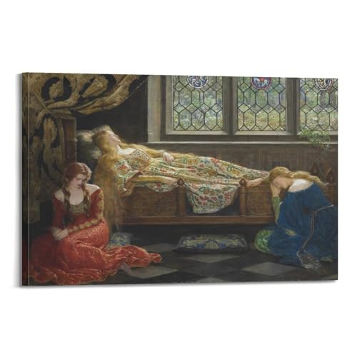 Poster La Belle au Bois Dormant de John Collier en toile 40x60cm pour décoration