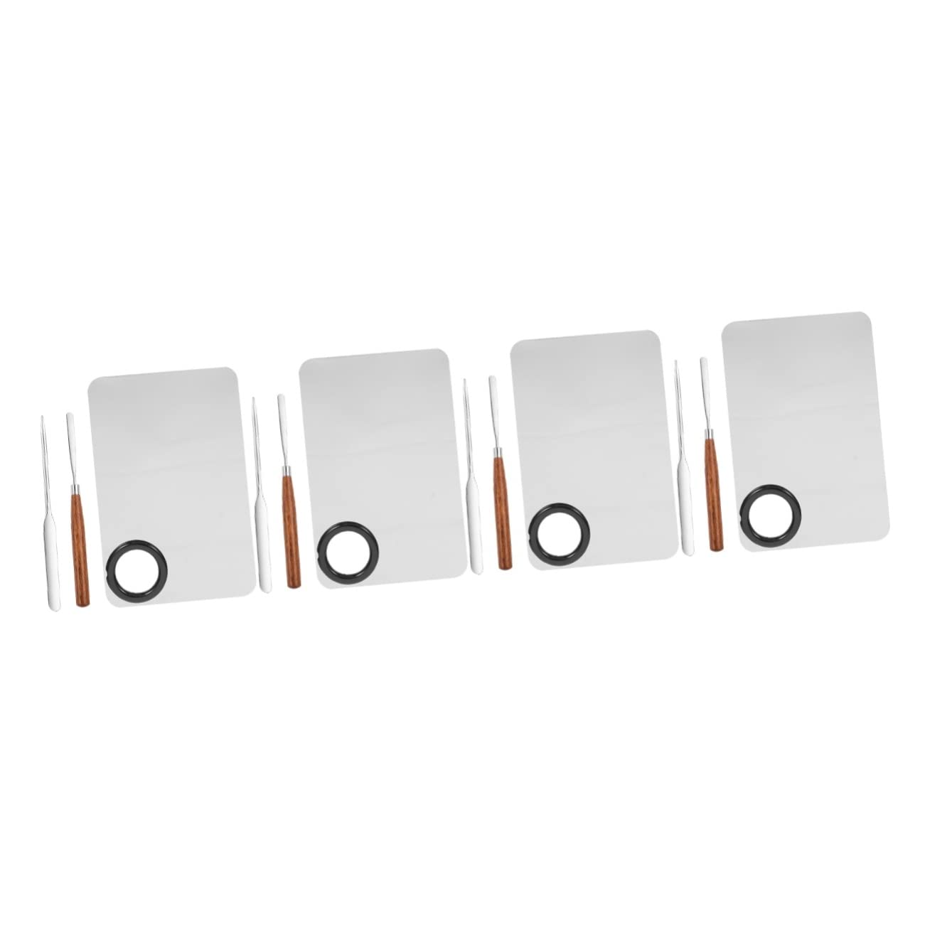 FRCOLOR 4sets Palette Per Miscelazione Makeup Inossidabile Con Spatola Leggero e Compatto Per Pigmenti Cosmetici Per Professionisti e Makeup Artist